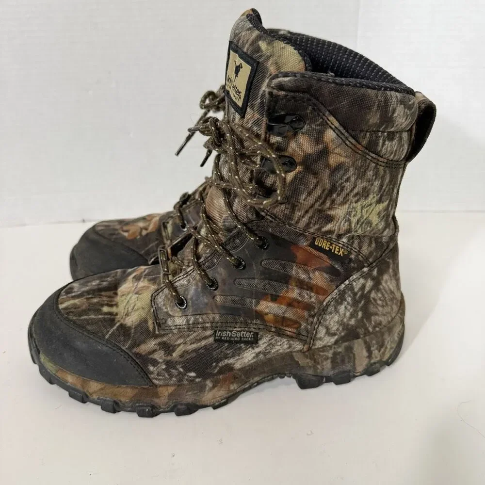 Red Wing Irish Setter 3859 Shadow Trek Camo‎ Waterproof Hunting Boots Size 8.5 D